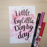 Aquarellkarte mit Handlettering "Little by little"