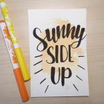 Aquarellkarte mit Handlettering "sunny side up"