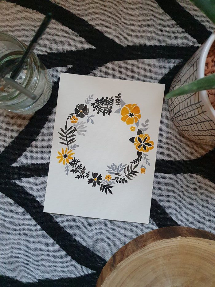 Aquarell Blumenkranz