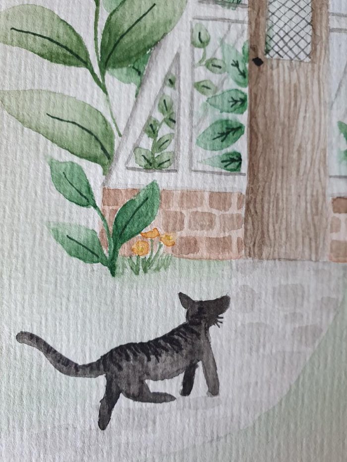 Watercolorhuis Gewächshaus Detail